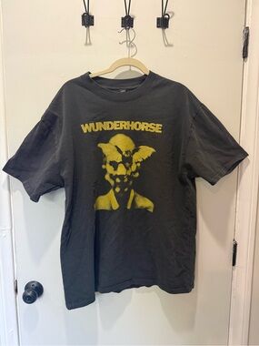 Graphic Short-Sleeve Tee in Black with Yellow Print